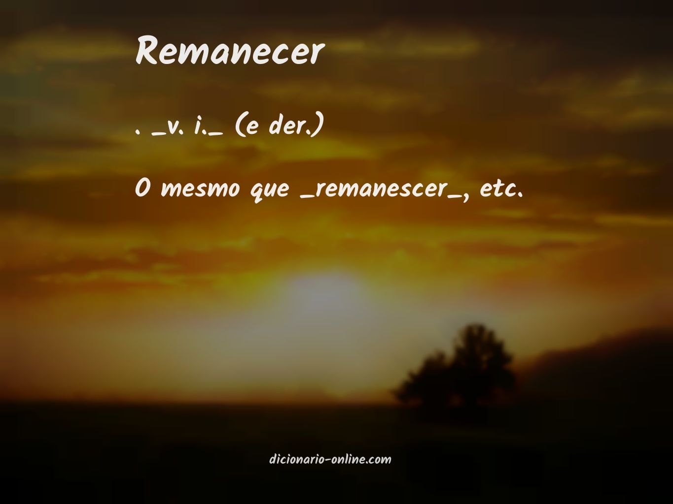 Significado de remanecer