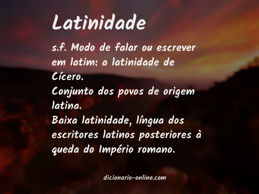 Significado de latinidade