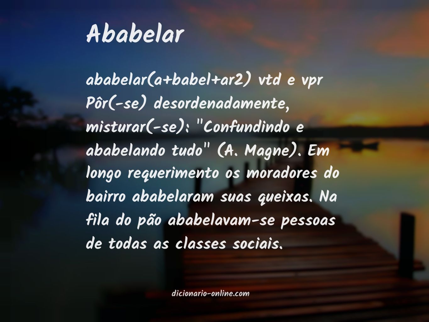 Significado de ababelar