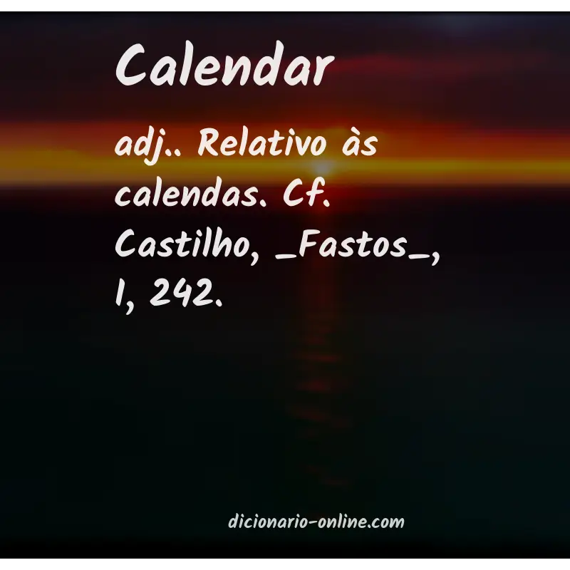 Significado de calendar