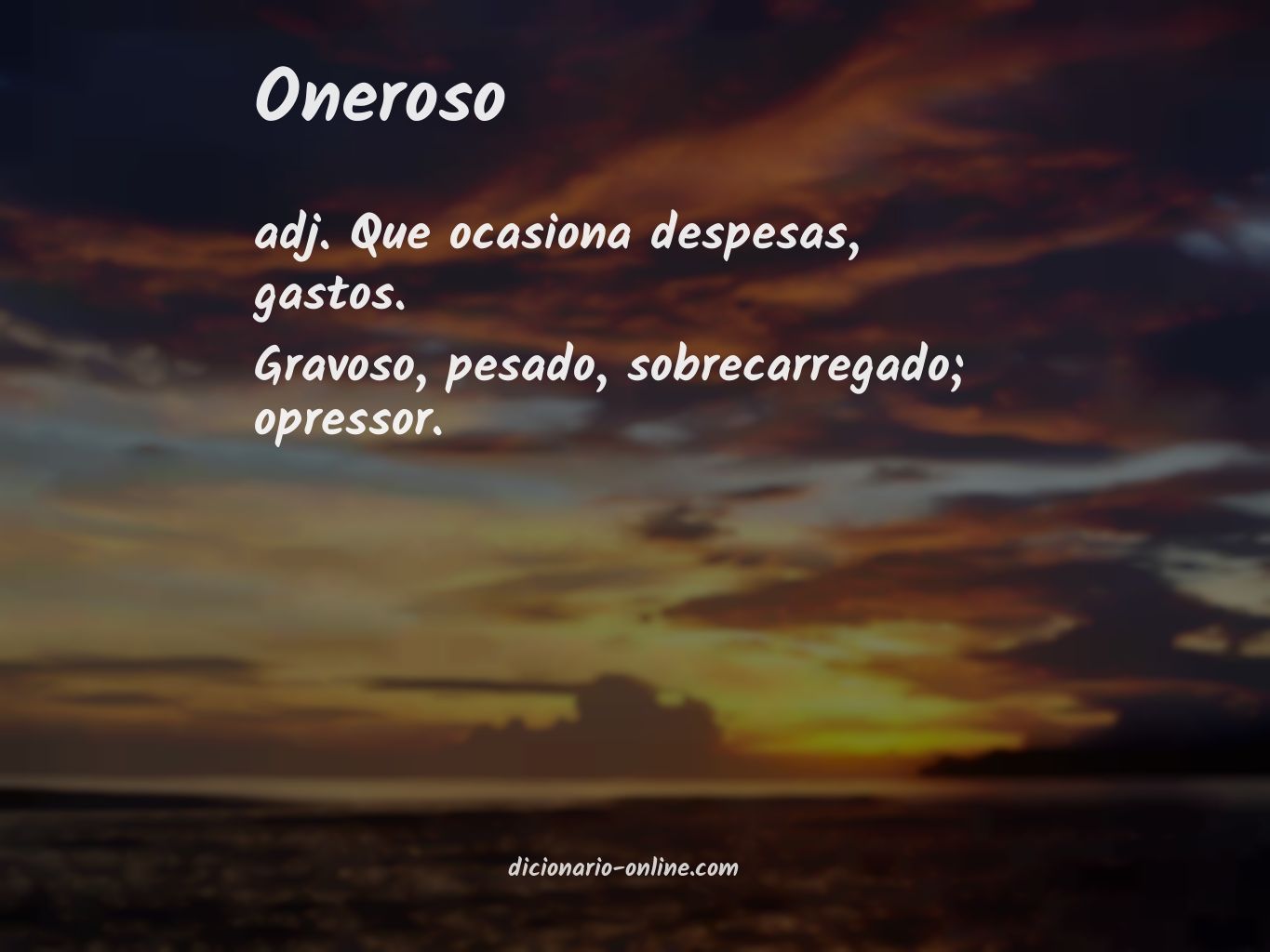 Significado de oneroso