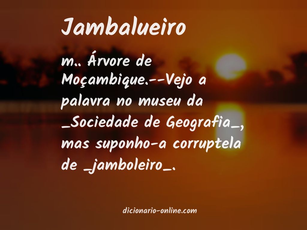 Significado de jambalueiro