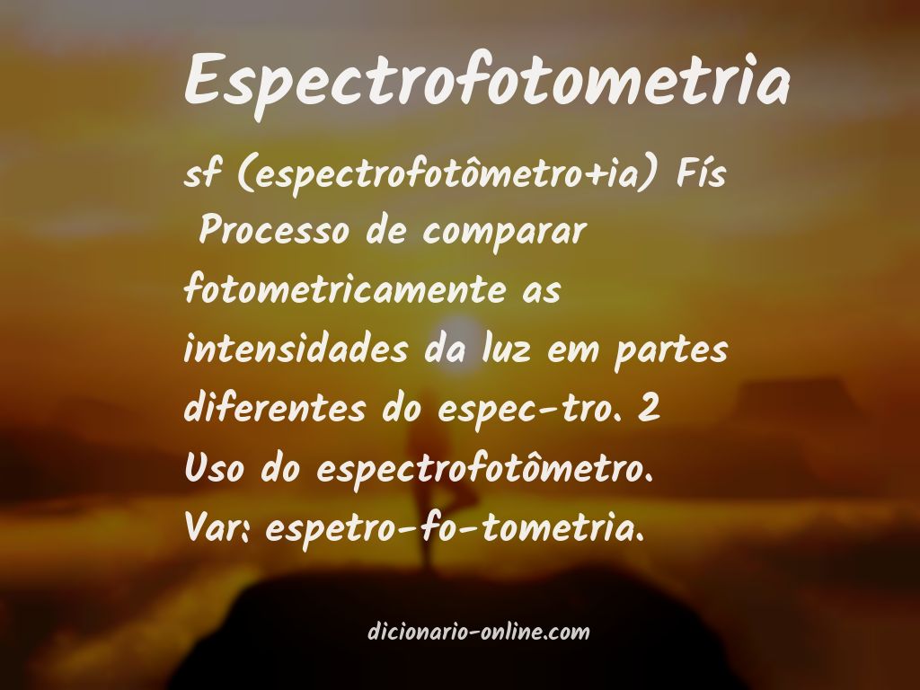 Significado de espectrofotometria