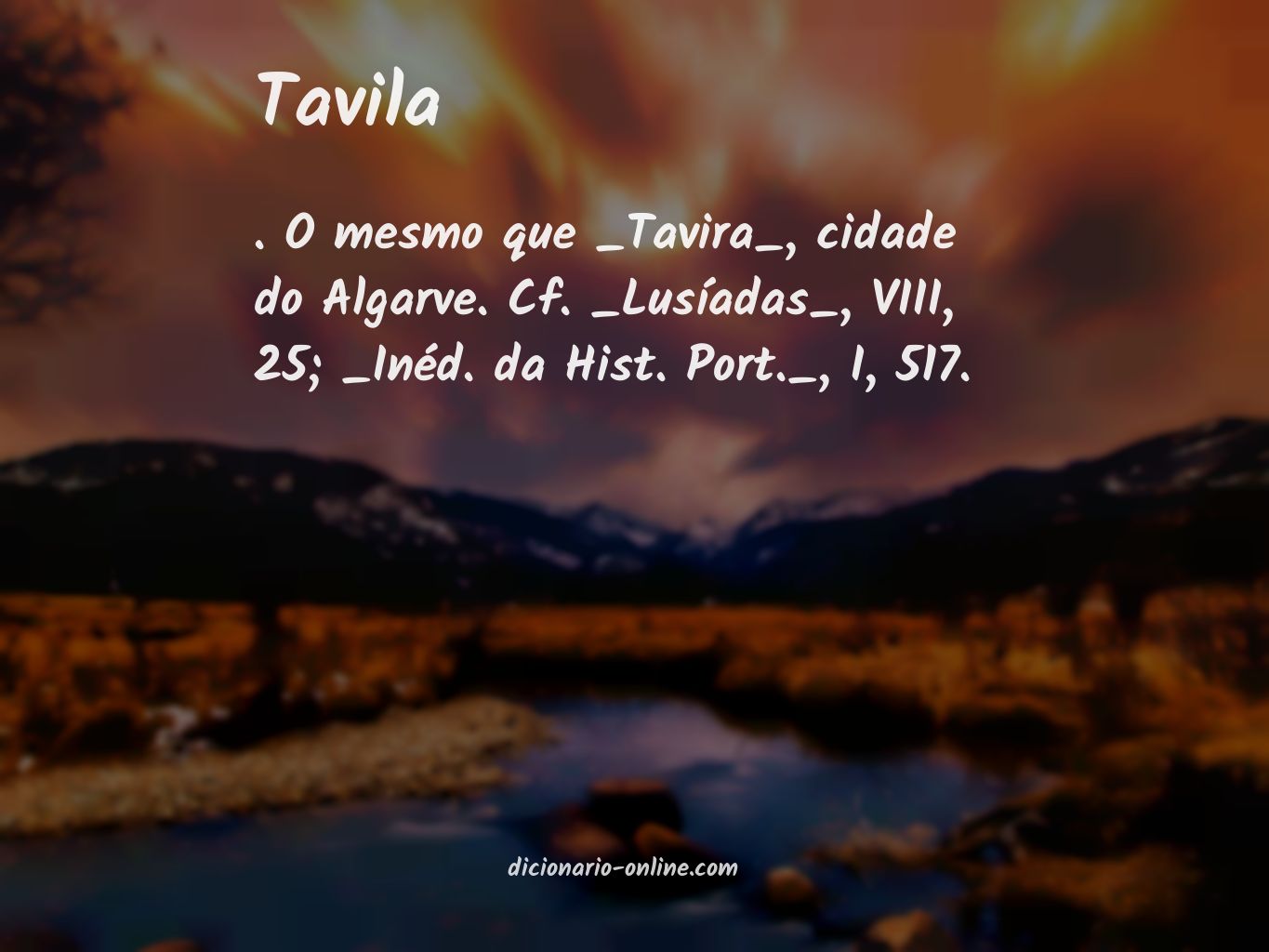 Significado de tavila