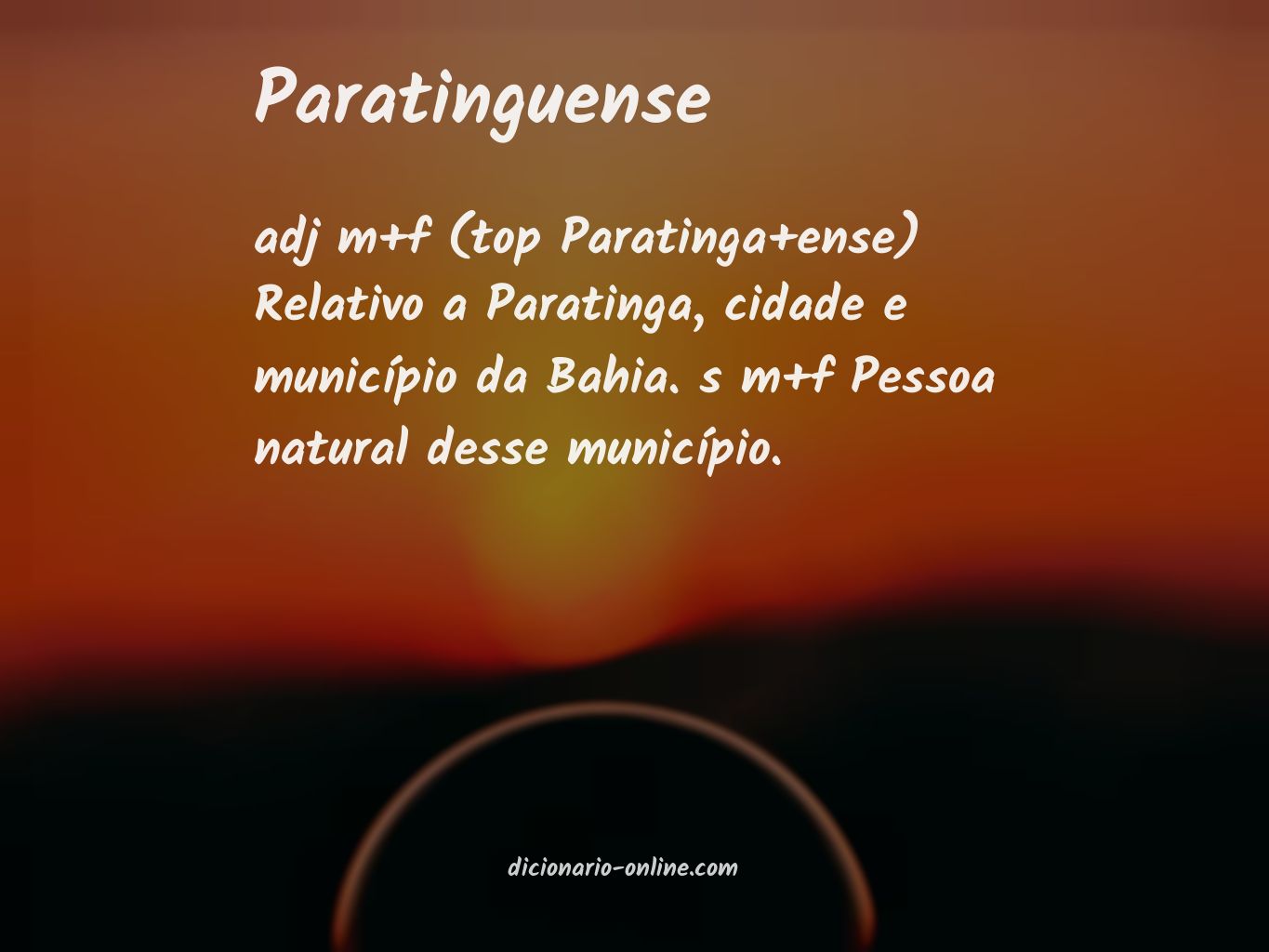 Significado de paratinguense