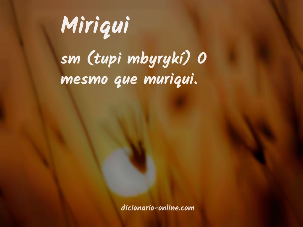 Significado de miriqui