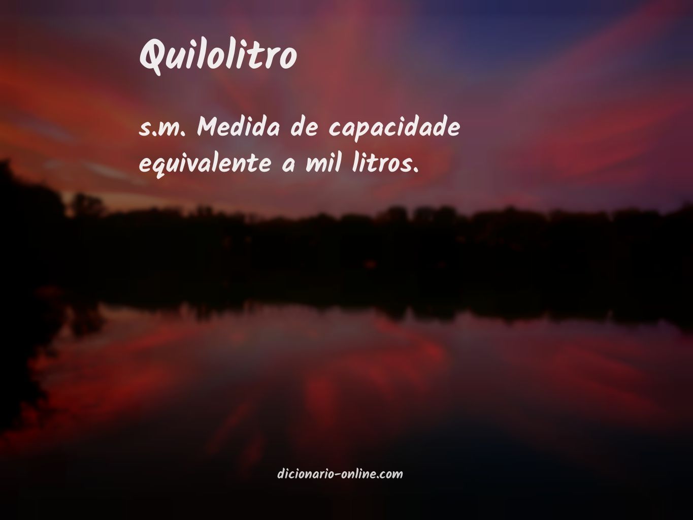 Significado de quilolitro