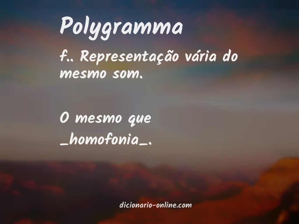 Significado de polygramma