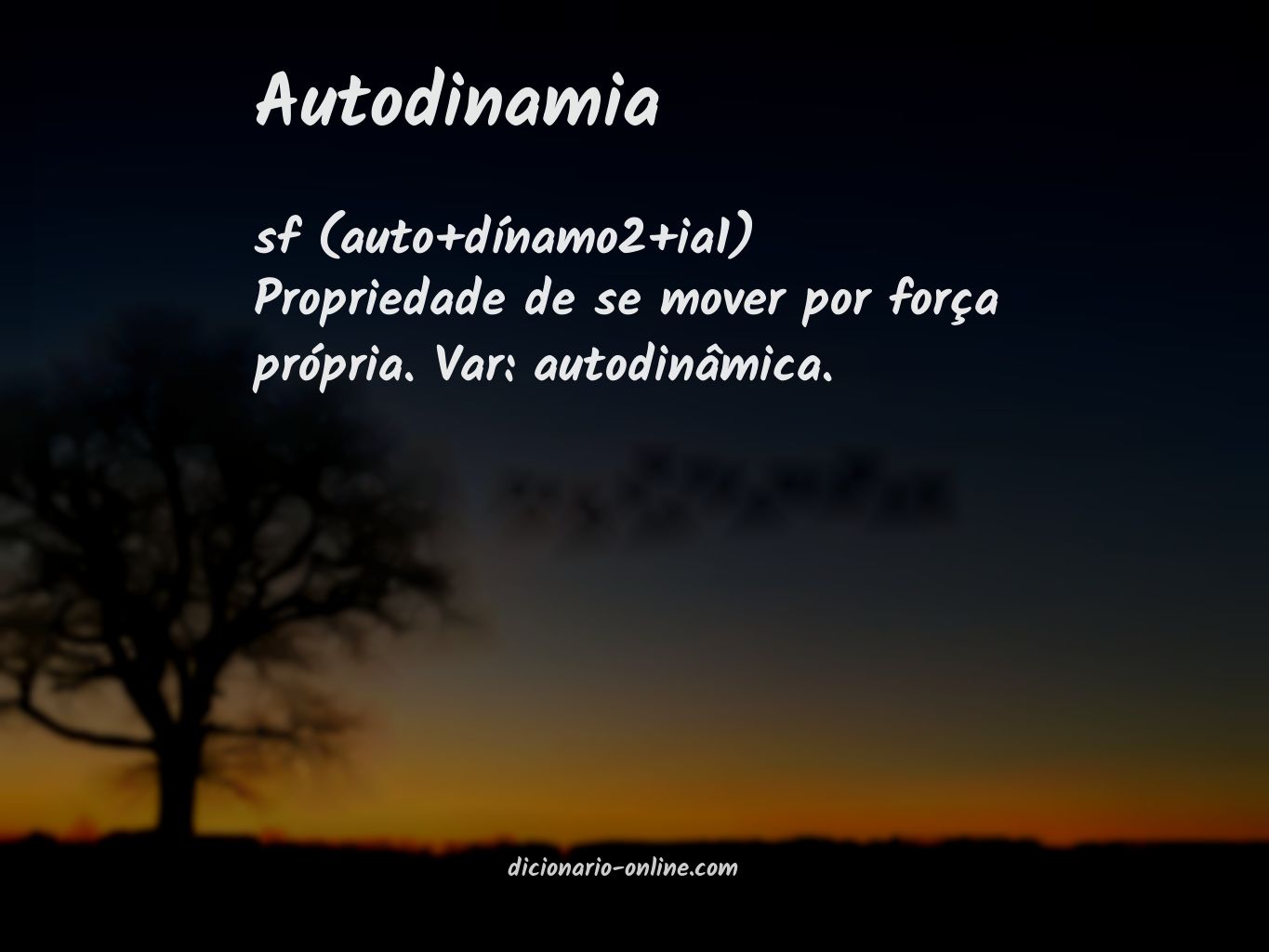 Significado de autodinamia