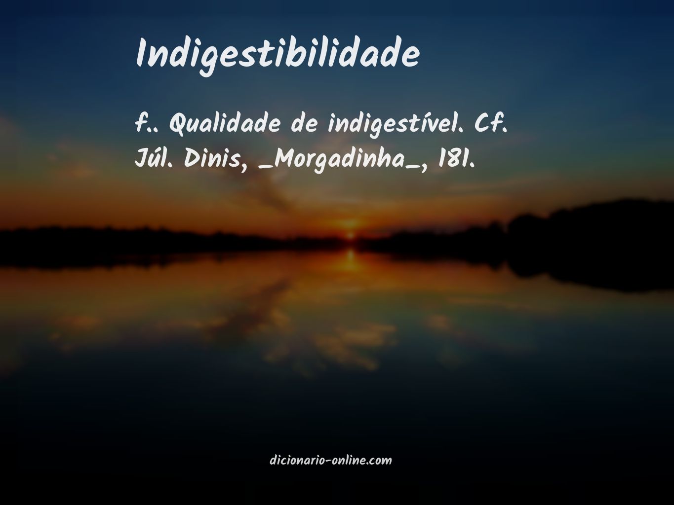 Significado de indigestibilidade