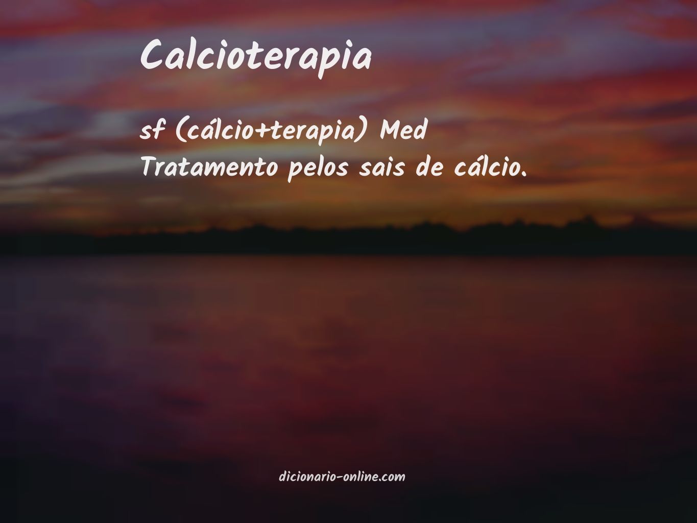 Significado de calcioterapia