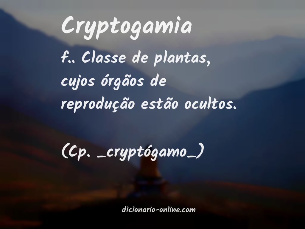 Significado de cryptogamia