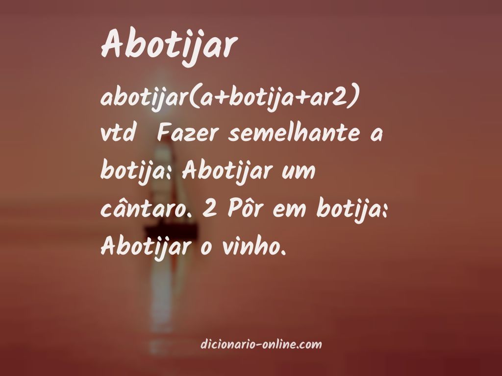 Significado de abotijar