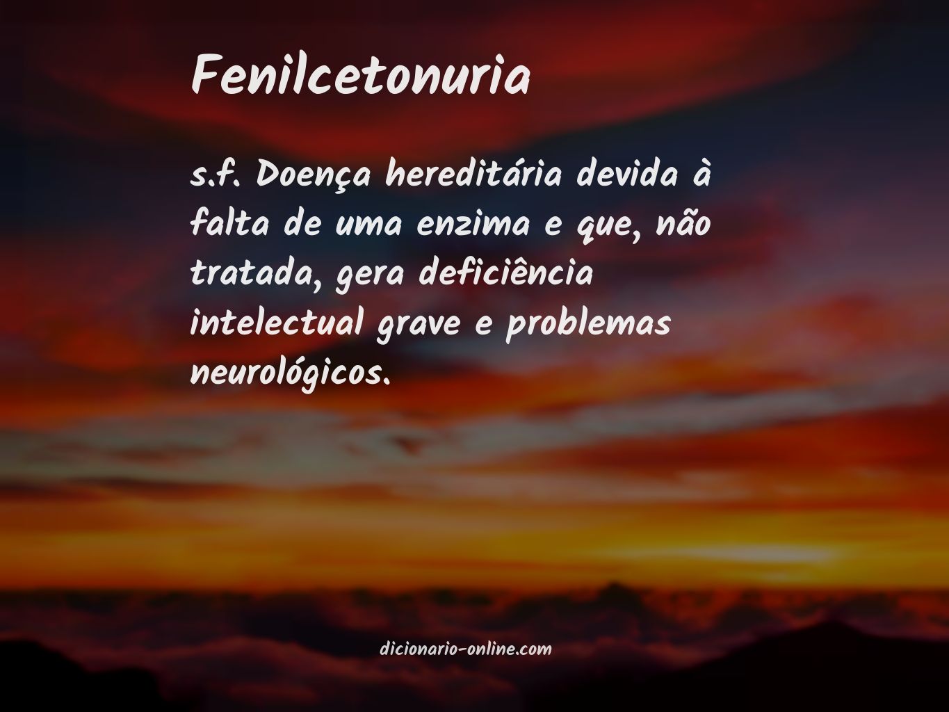 Significado de fenilcetonuria