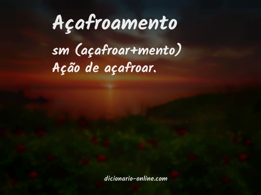 Significado de açafroamento