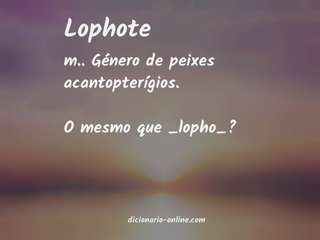 Significado de lophote