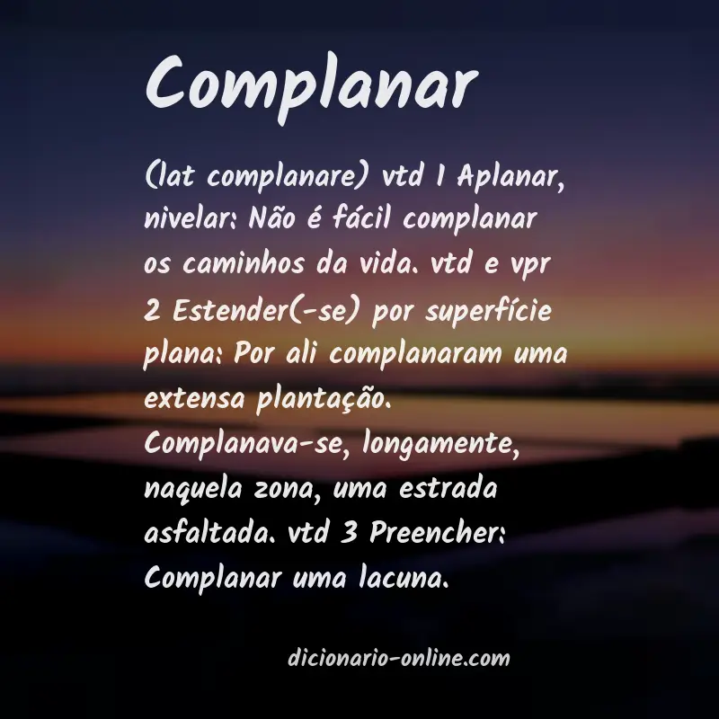 Significado de complanar