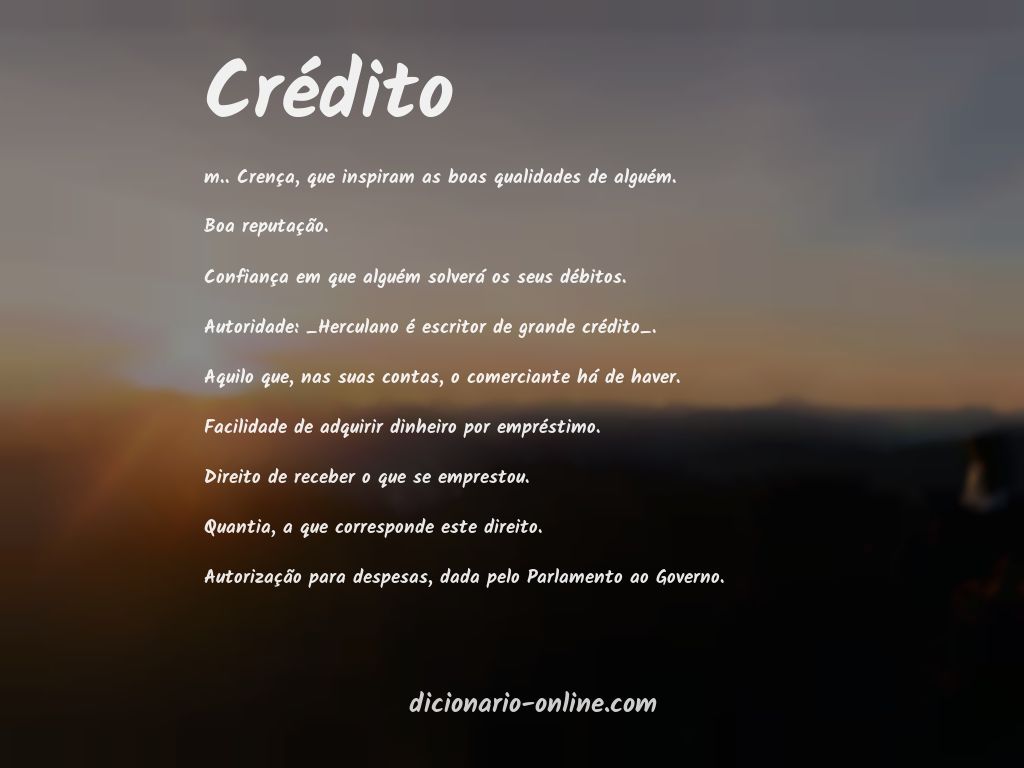 Significado de crédito