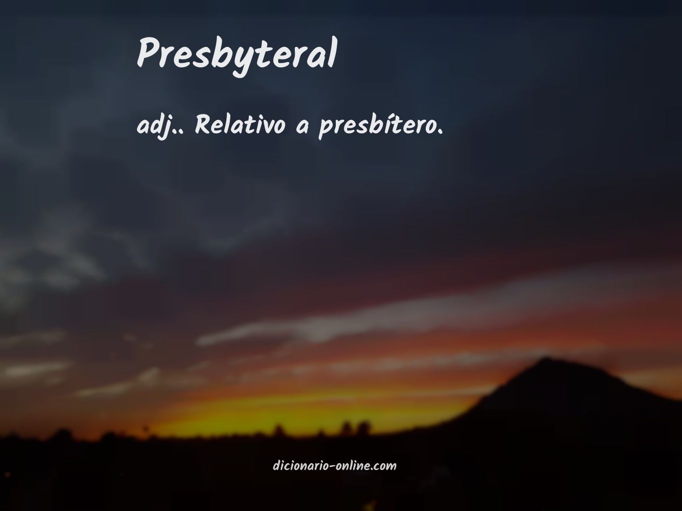 Significado de presbyteral