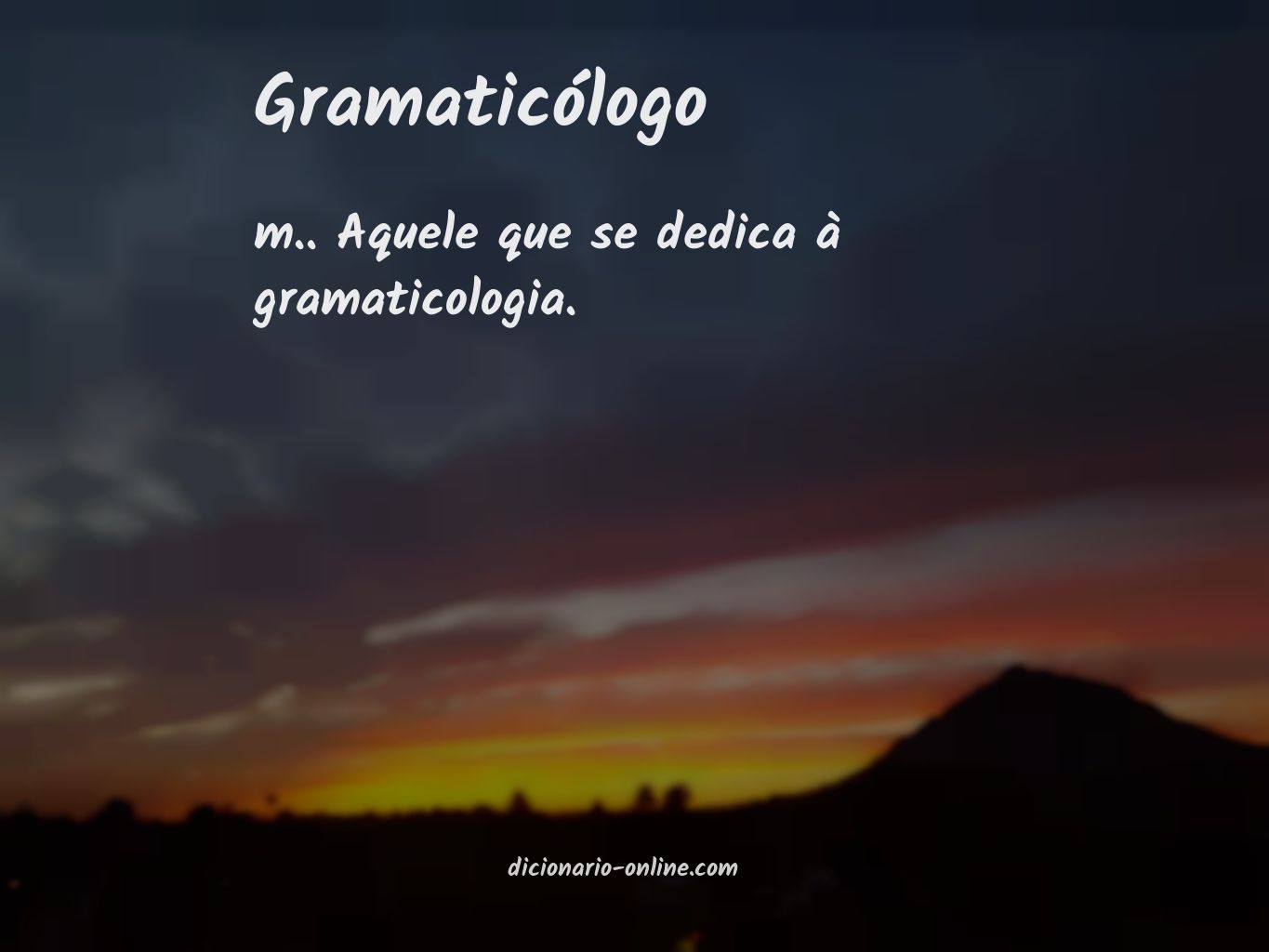 Significado de gramaticólogo