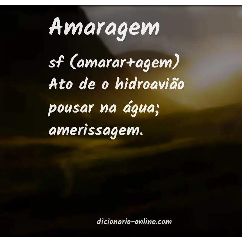 Significado de amaragem