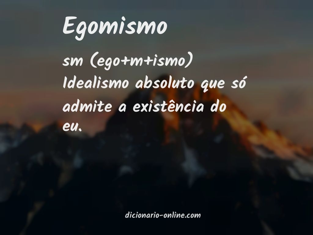 Significado de egomismo