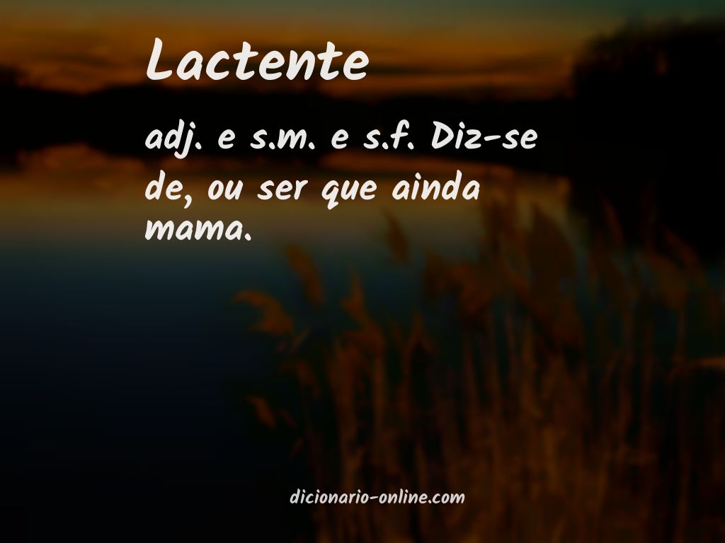 Significado de lactente