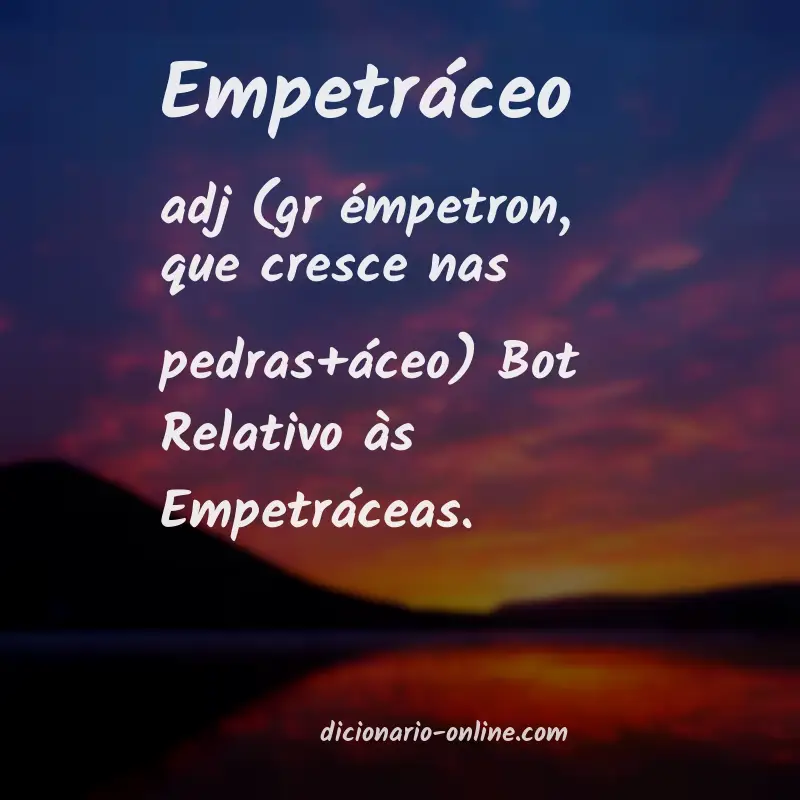 Significado de empetráceo
