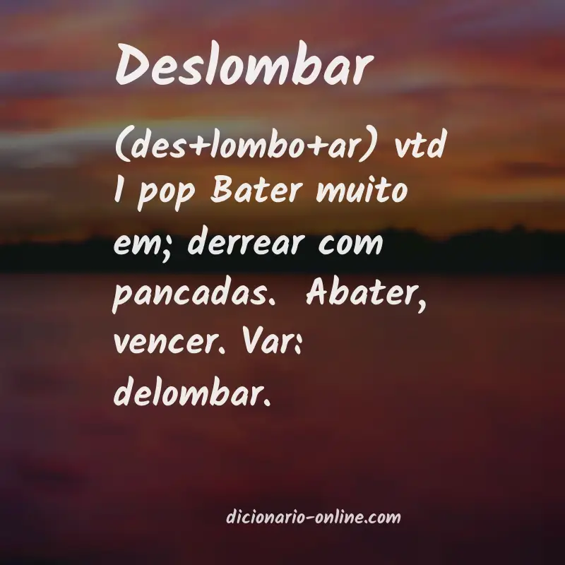 Significado de deslombar