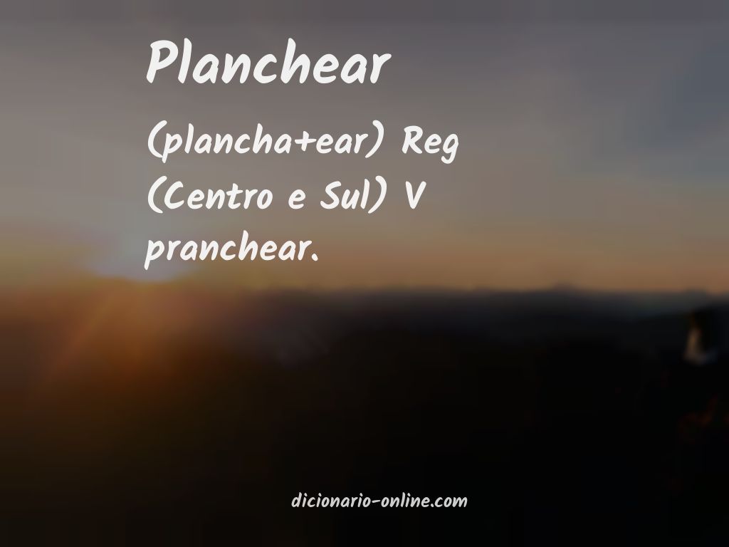 Significado de planchear