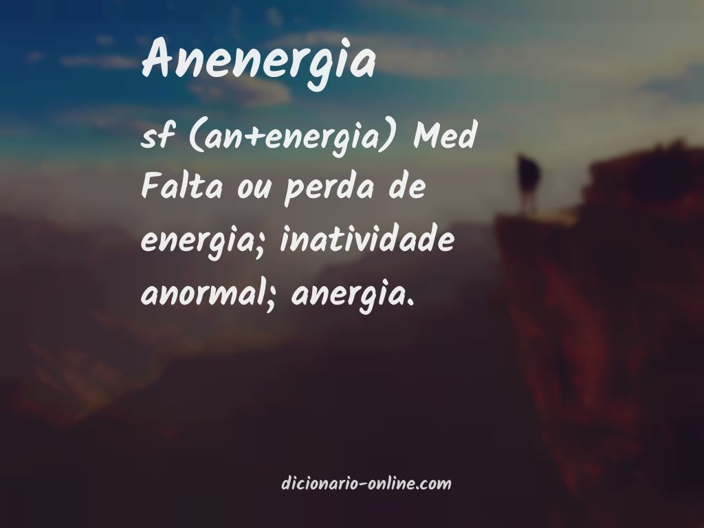 Significado de anenergia