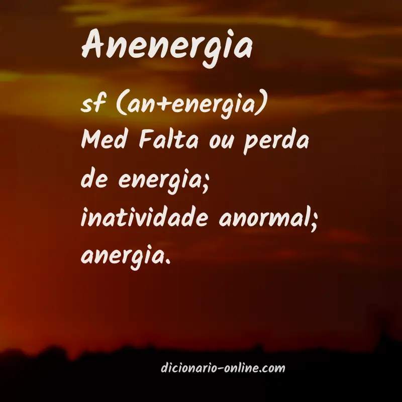 Significado de anenergia