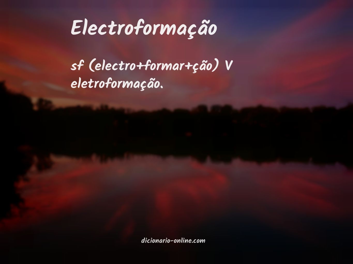 Significado de electroformação