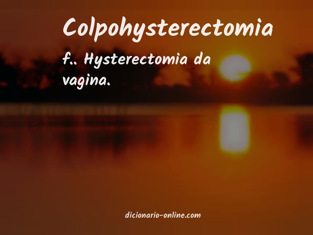 Significado de colpohysterectomia