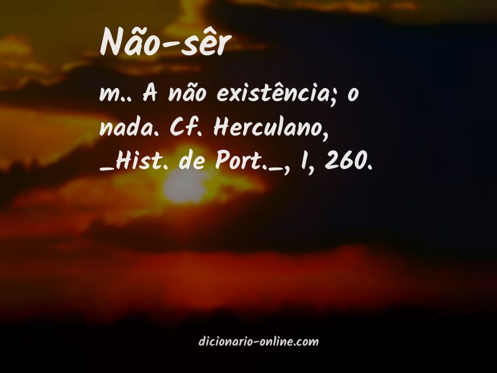 Significado de não-sêr