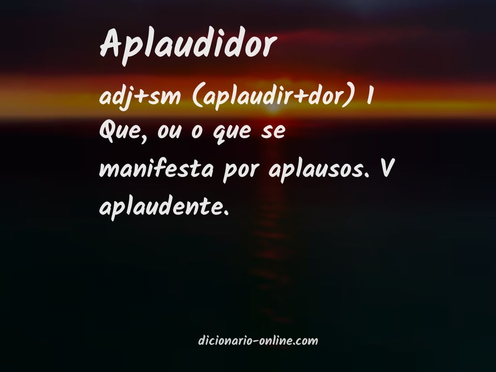 Significado de aplaudidor