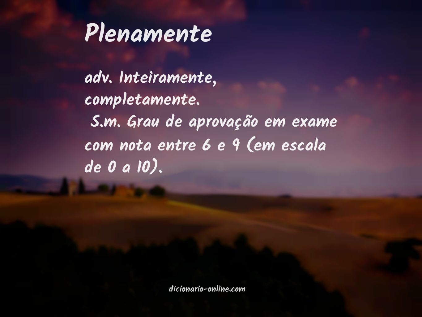 Significado de plenamente