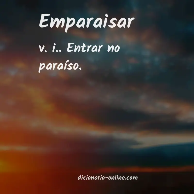 Significado de emparaisar
