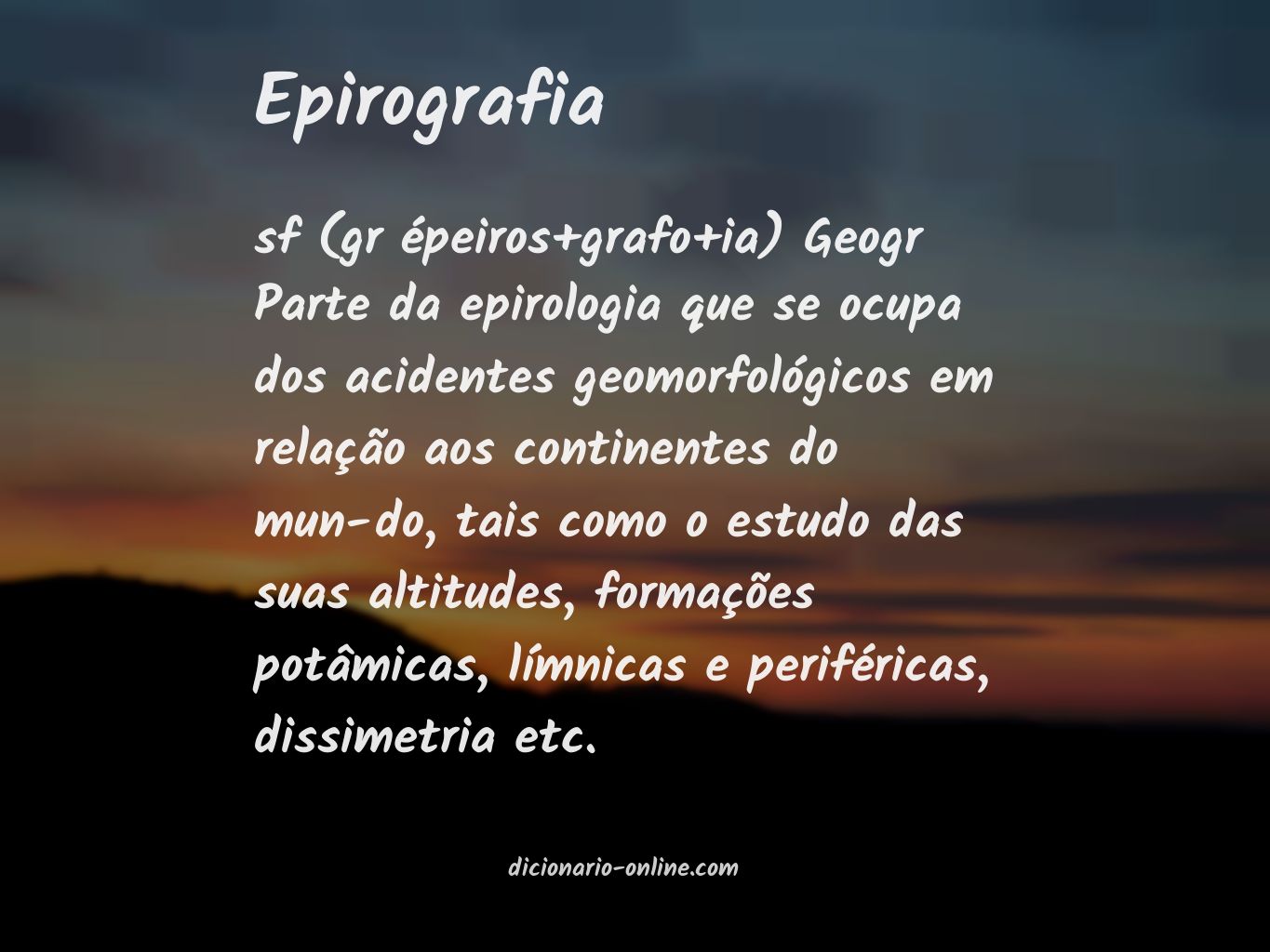 Significado de epirografia