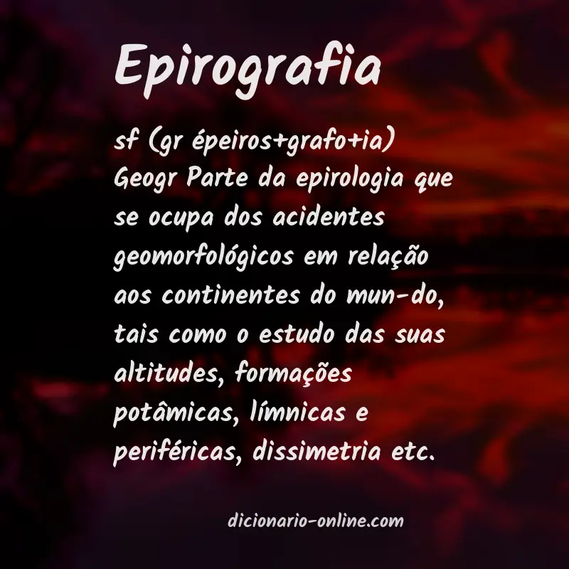 Significado de epirografia