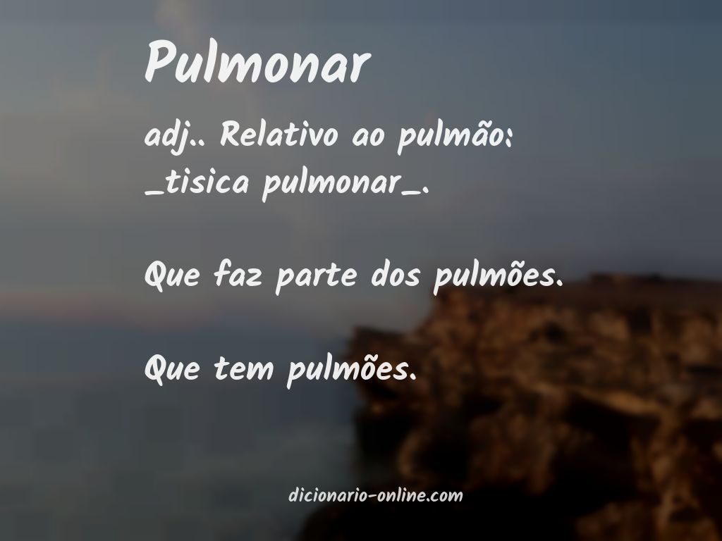 Significado de pulmonar