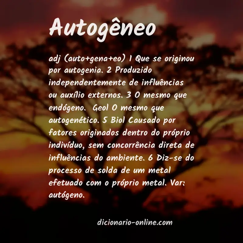 Significado de autogêneo