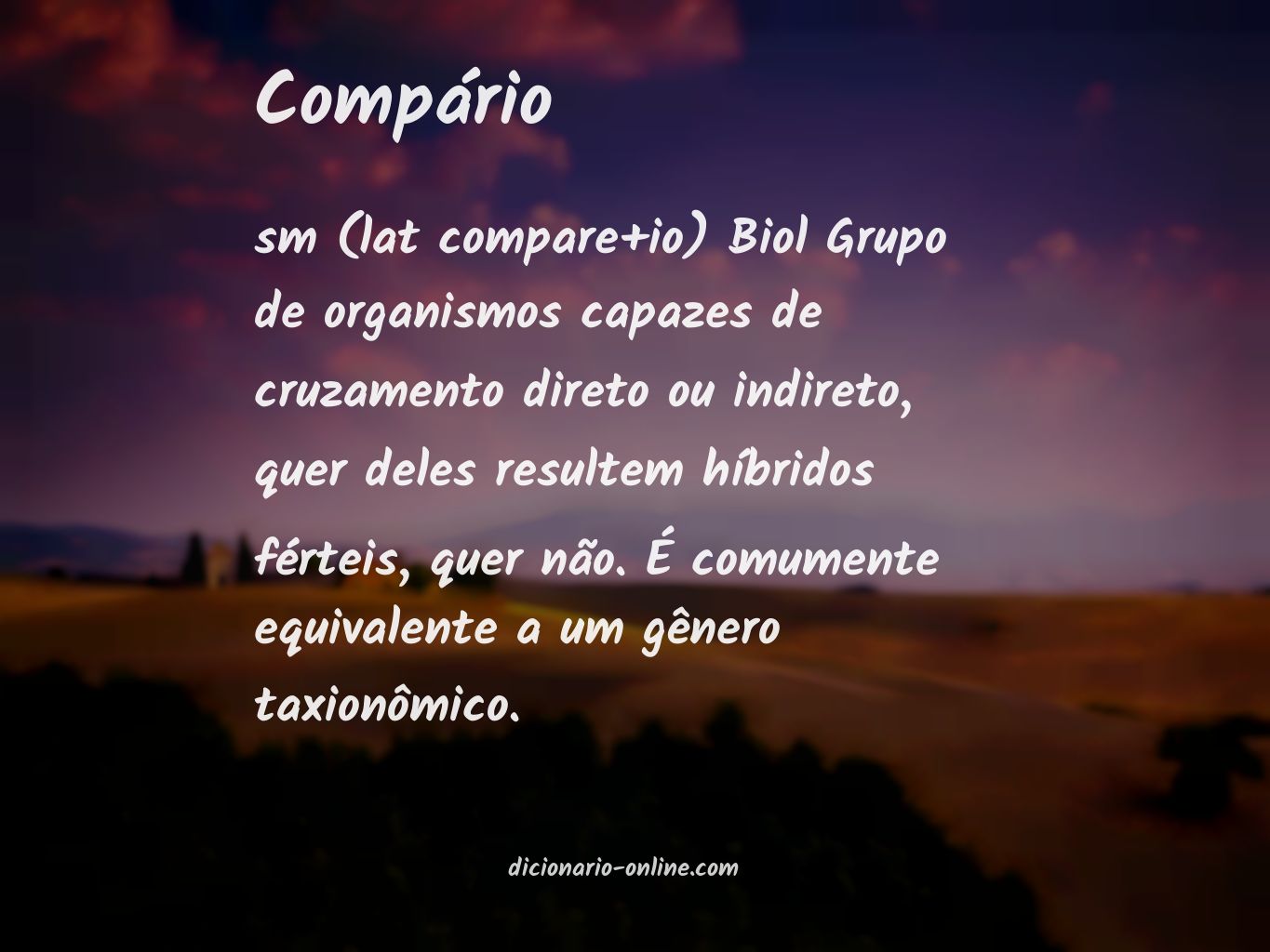 Significado de compário