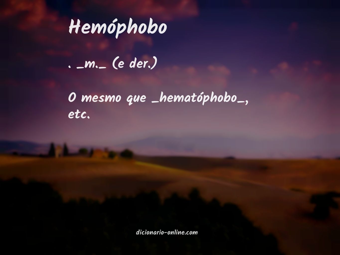 Significado de hemóphobo