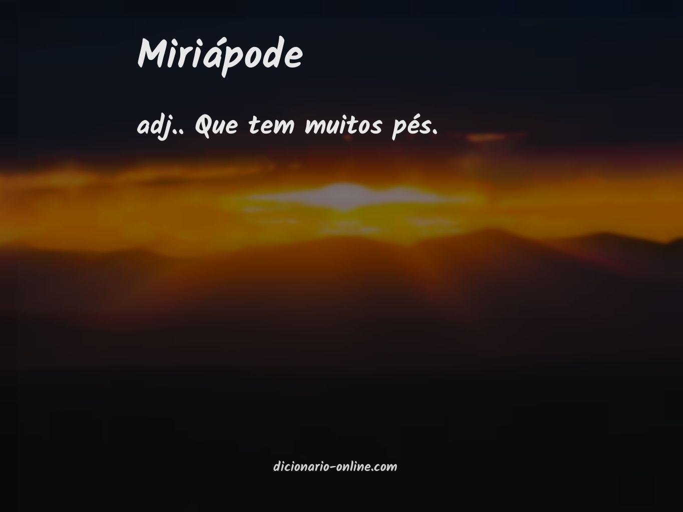 Significado de miriápode