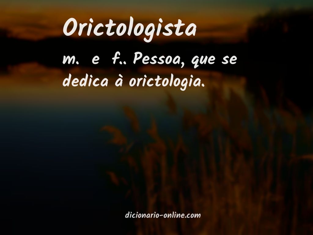 Significado de orictologista