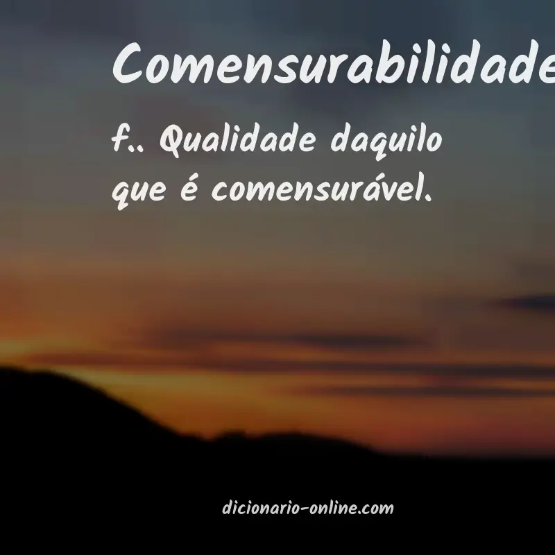 Significado de comensurabilidade