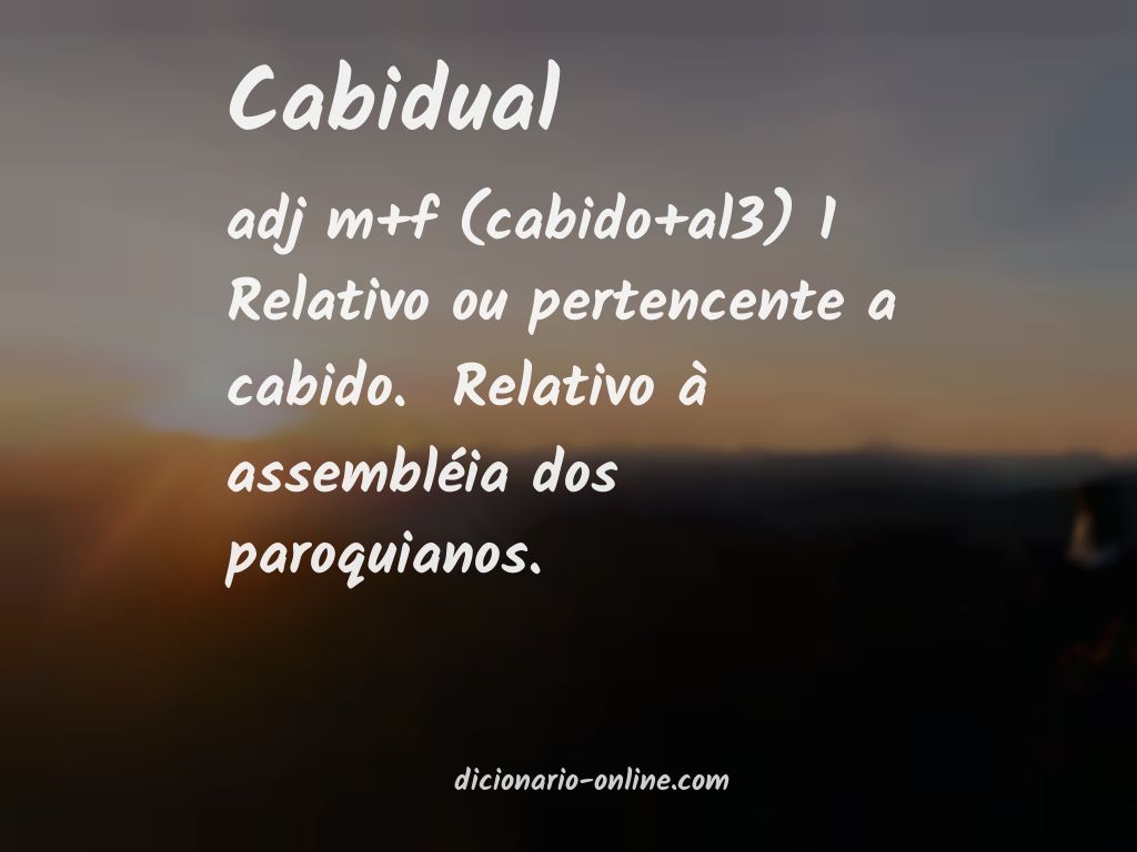 Significado de cabidual