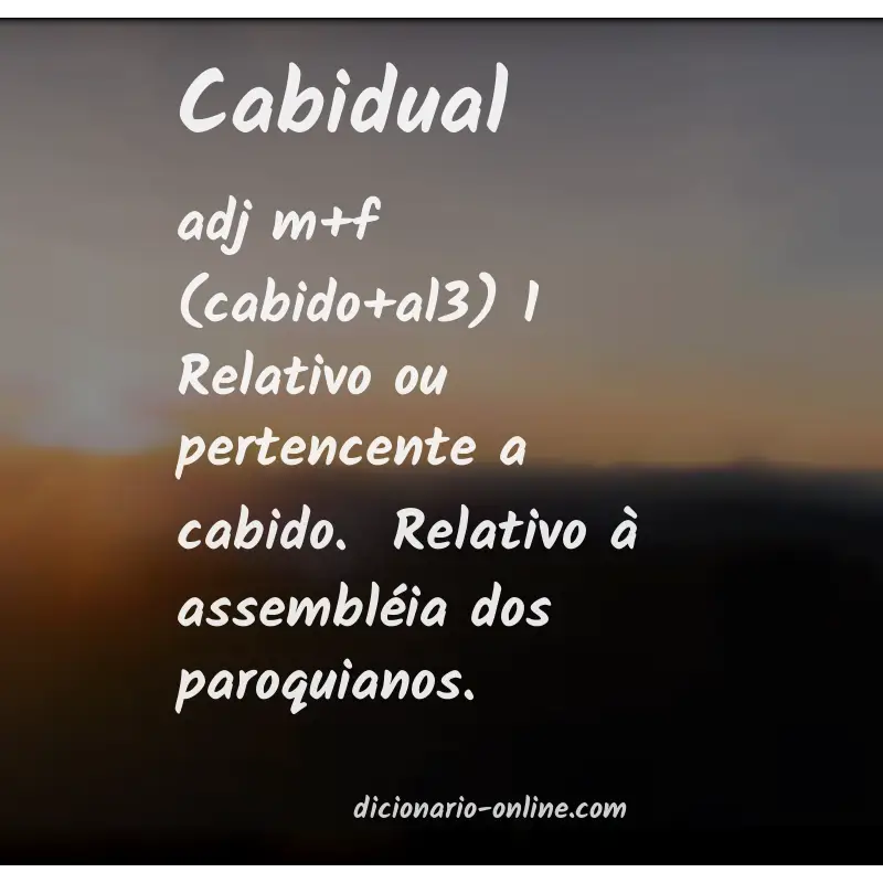 Significado de cabidual