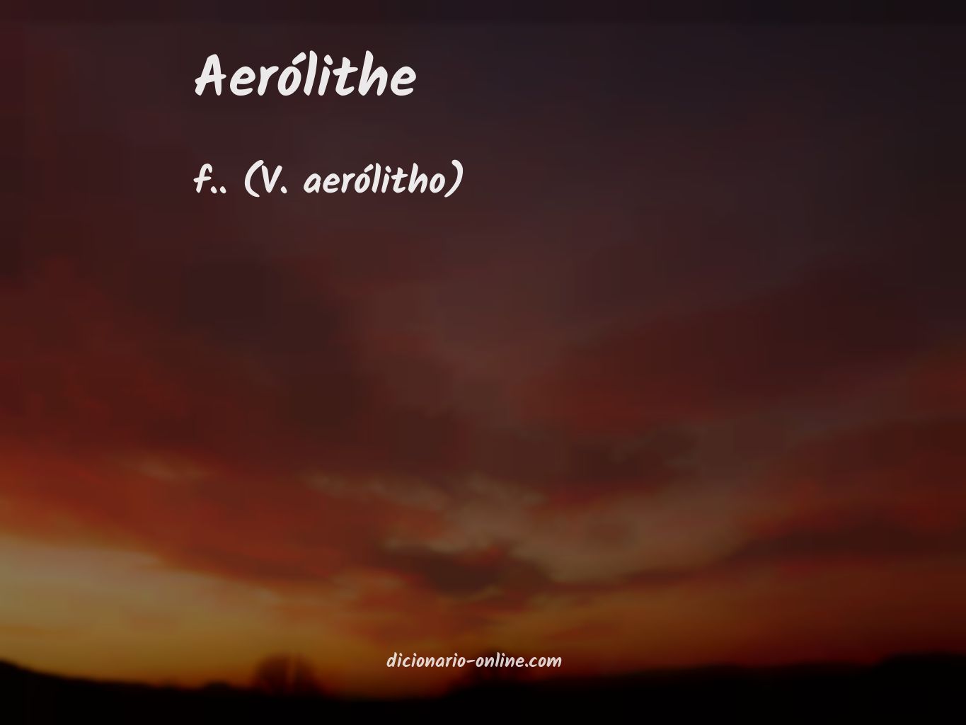 Significado de aerólithe